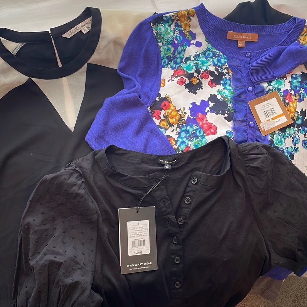 3 Pieces: NEW $90 Ellen Tracy Cardigan, Top, Blouse